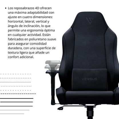 Silla Gamer Sitter Gris Terciopelo