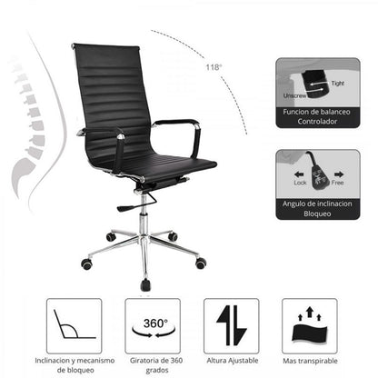 Silla De Oficina Presidente Negro