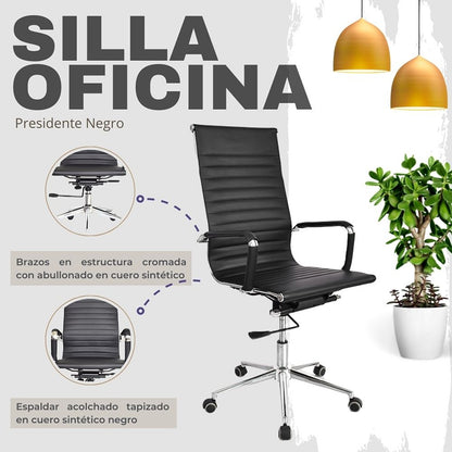 Silla De Oficina Presidente Negro