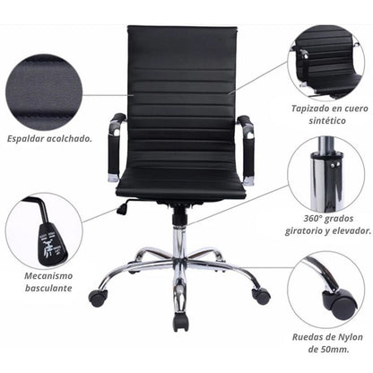 Silla De Oficina Presidente Negro