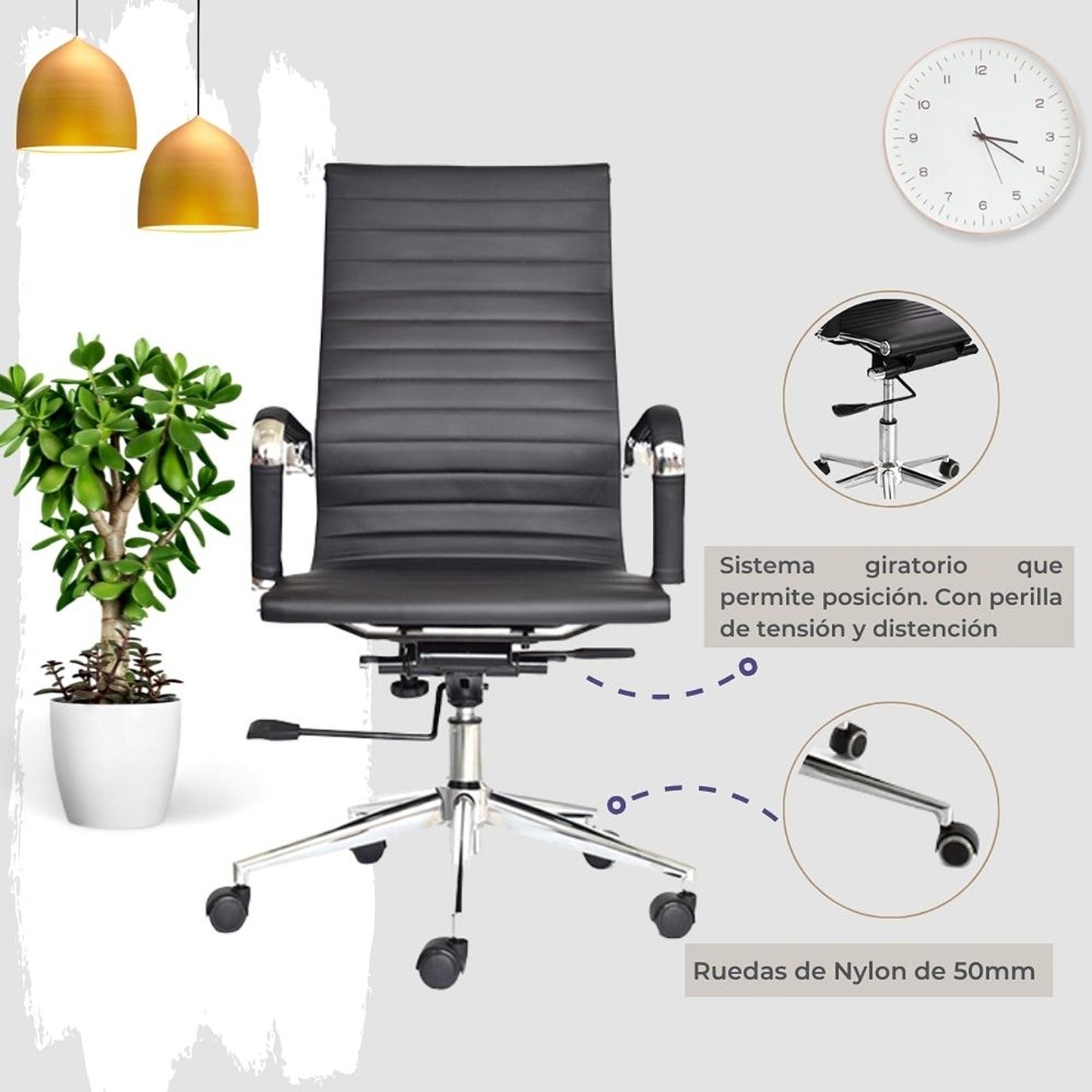Silla De Oficina Presidente Negro