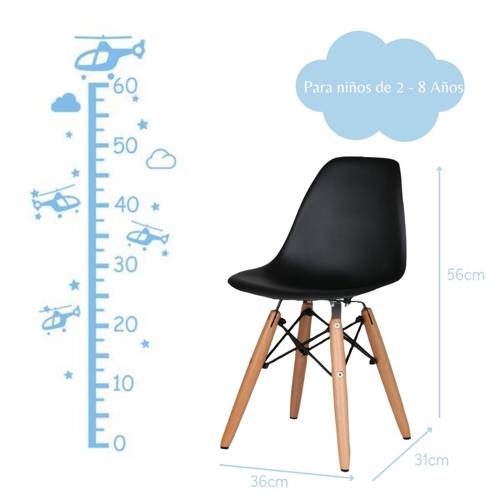 Silla Infantil Eames 56x30x27 negro