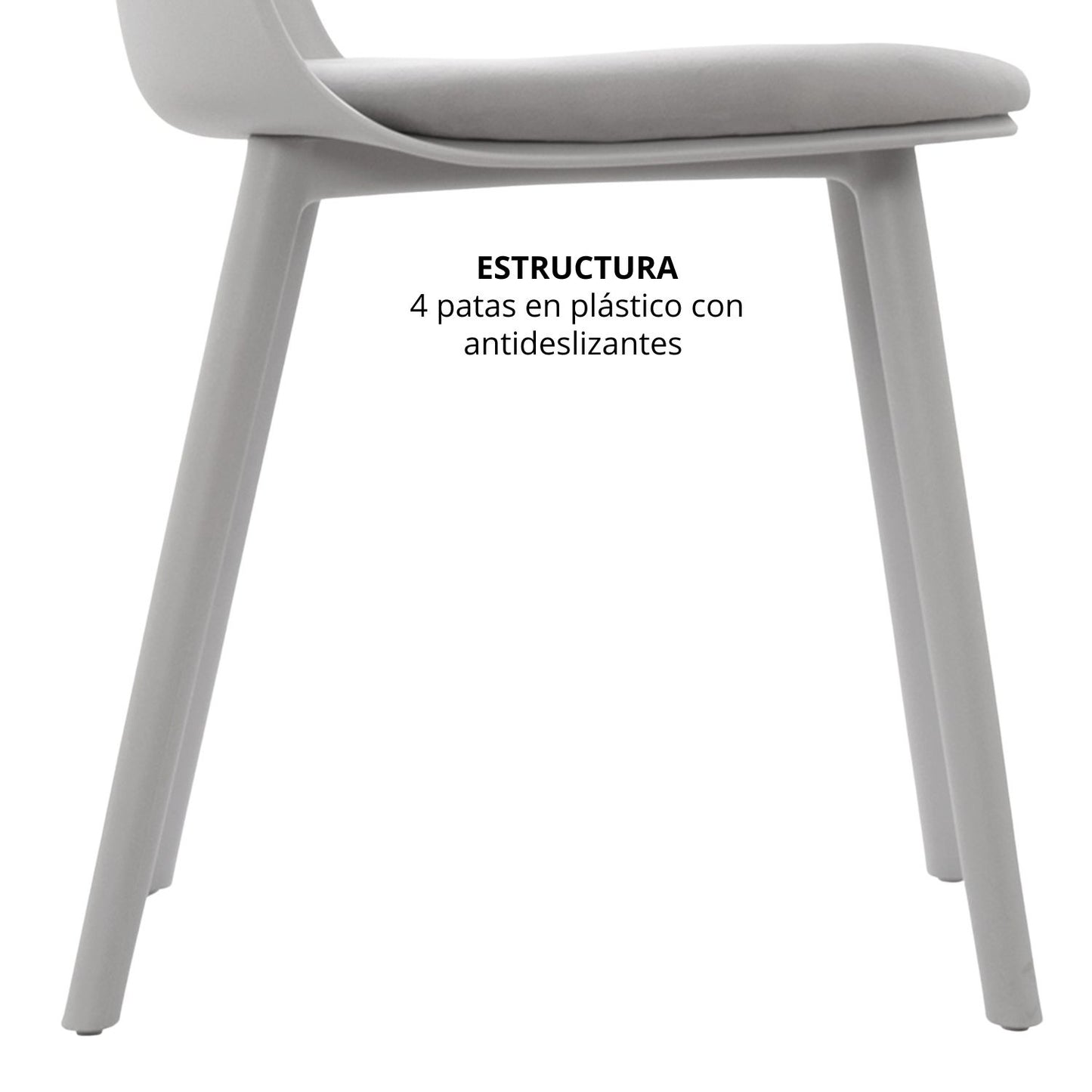 Silla Tapizada Luci Gris