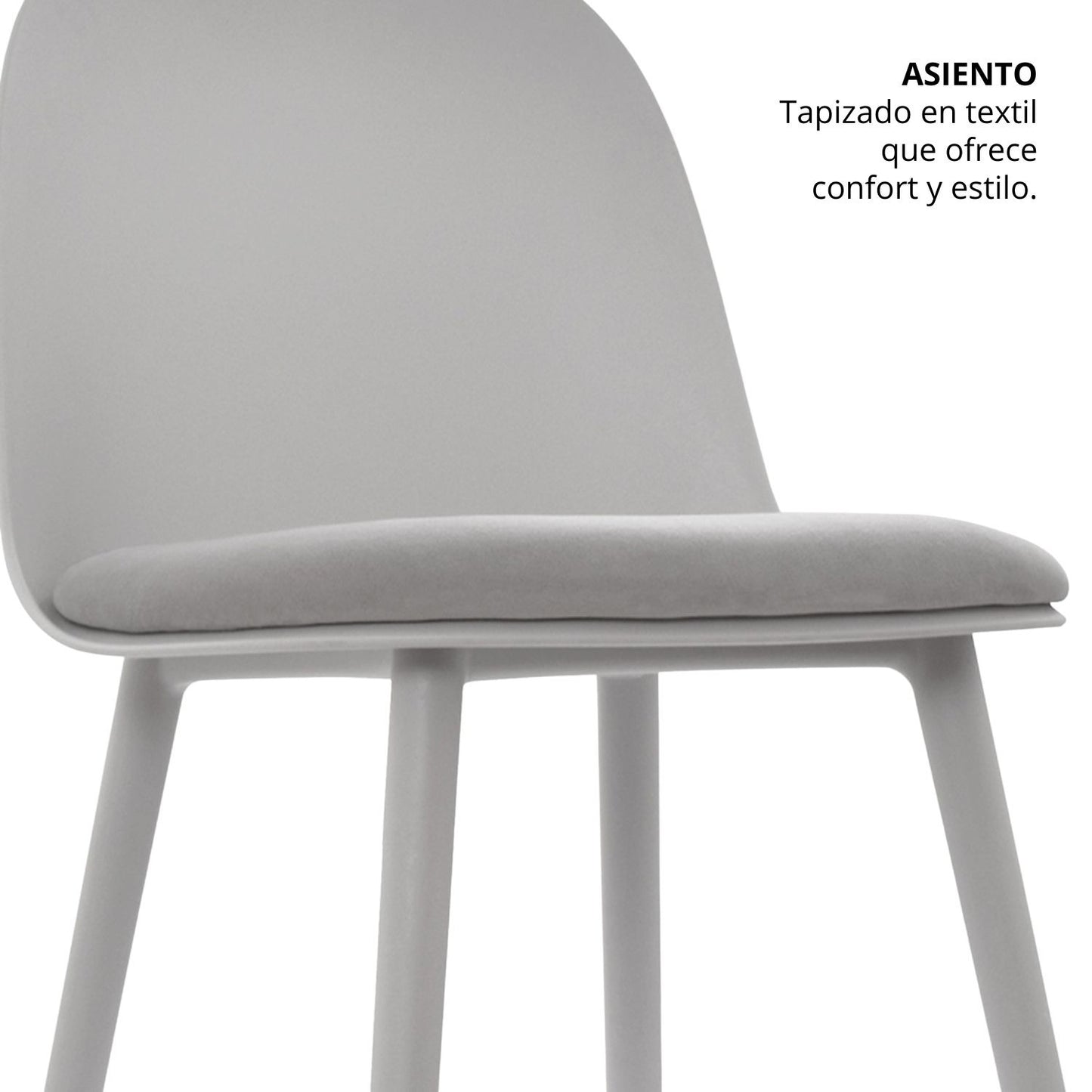 Silla Tapizada Luci Gris