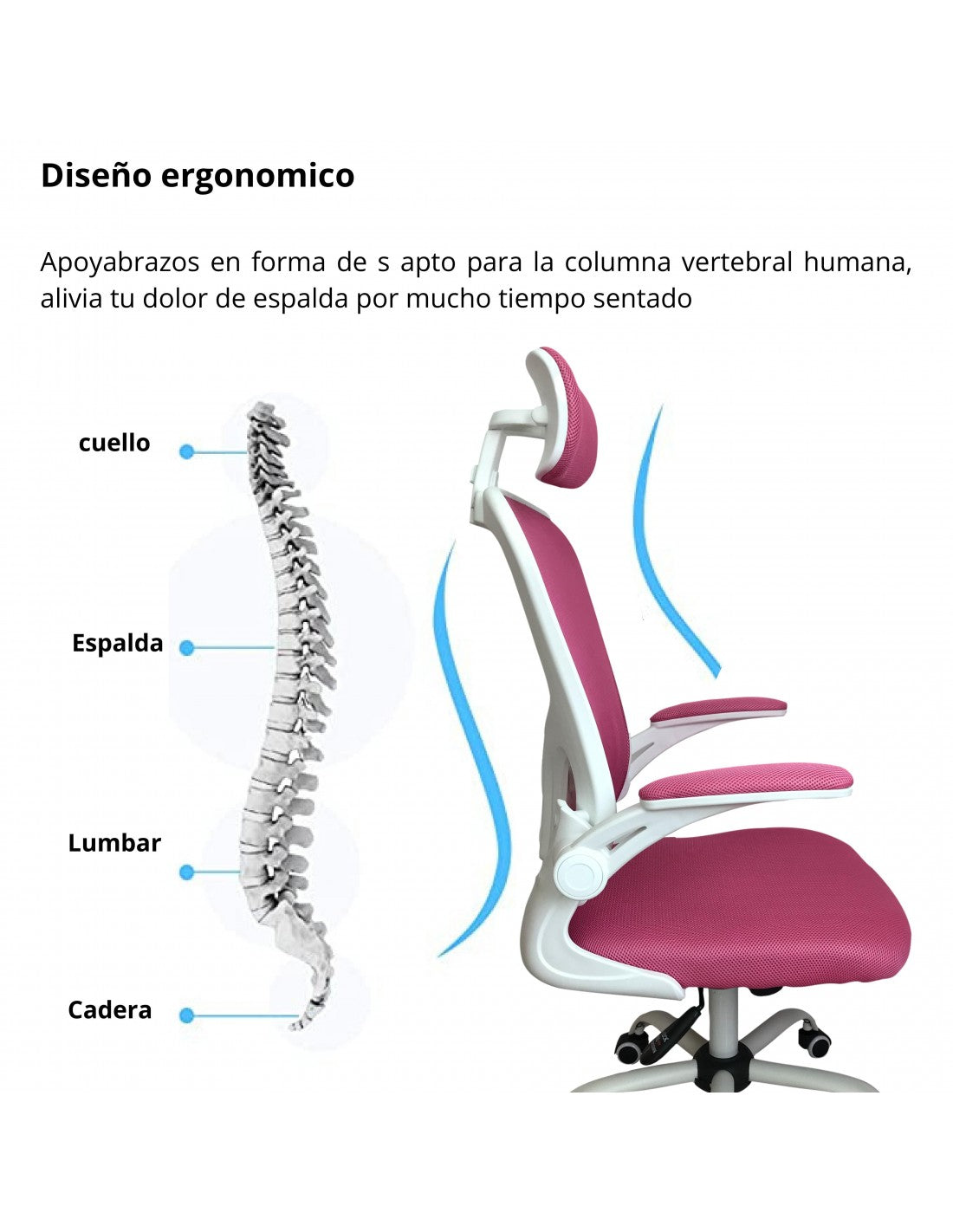 Silla De Oficina Maxi Presidente Rosa Exclusiv