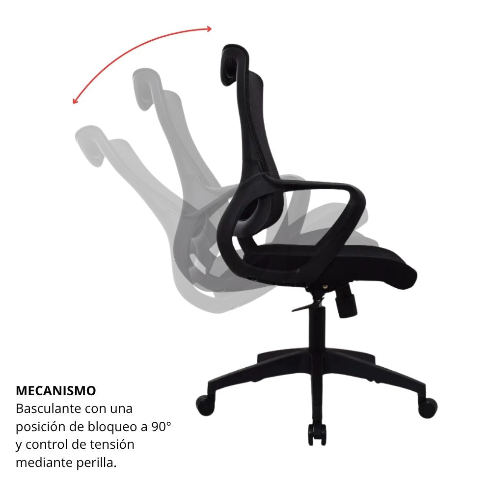 Silla de Oficina Slim Gerente Negra