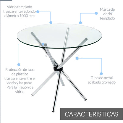 Mesa Redonda de Vidrio