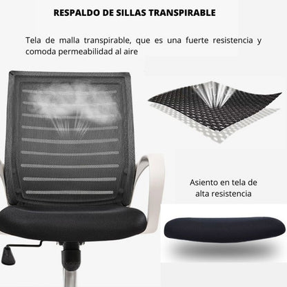 Silla De Oficina Line Negro Blanco