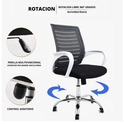 Silla De Oficina Line Negro Blanco