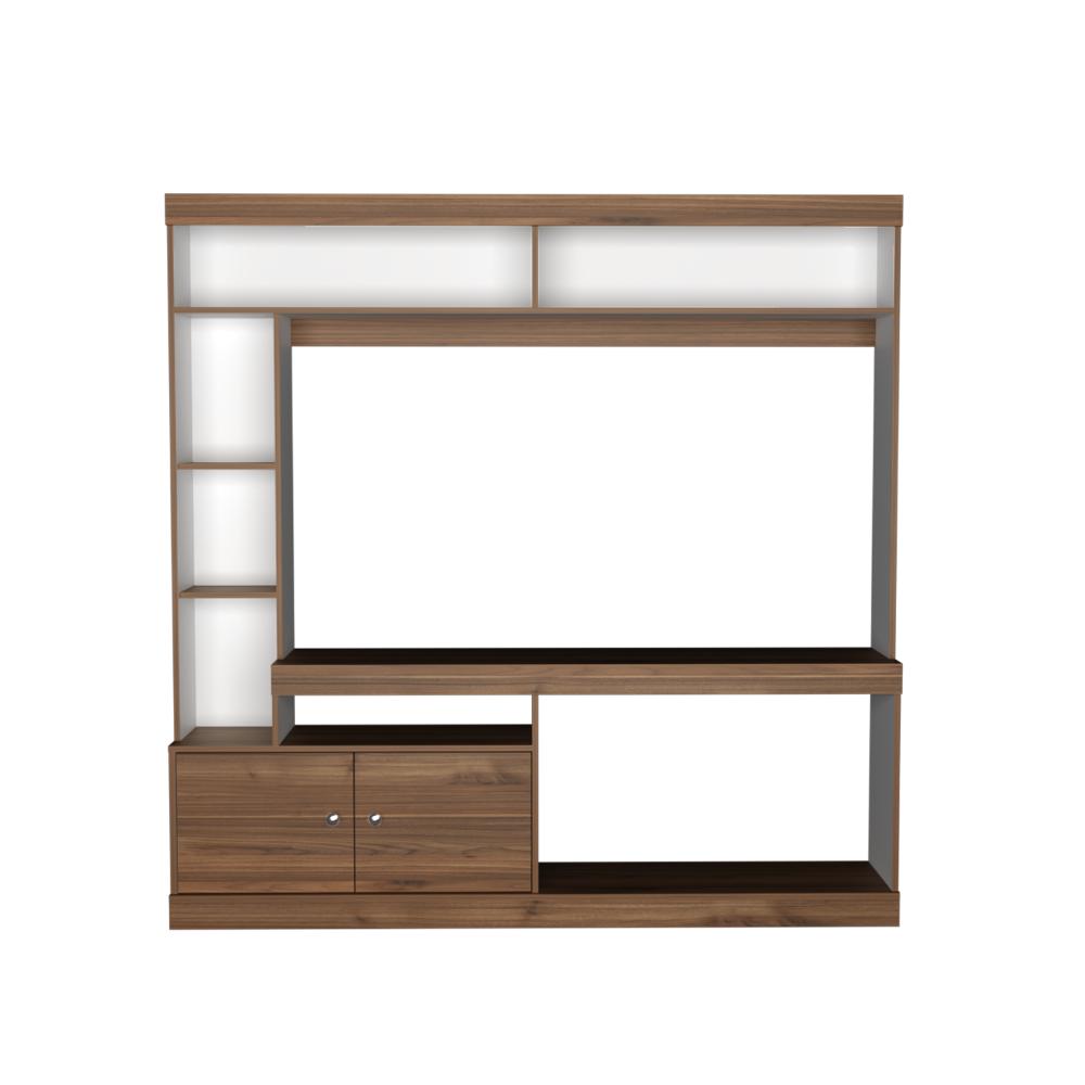 Mesa Para Tv Lureya Castaño Y Blanco Para Tv De 55"