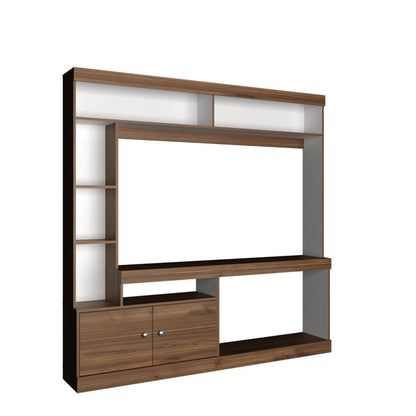 Mesa Para Tv Lureya Castaño Y Blanco Para Tv De 55"