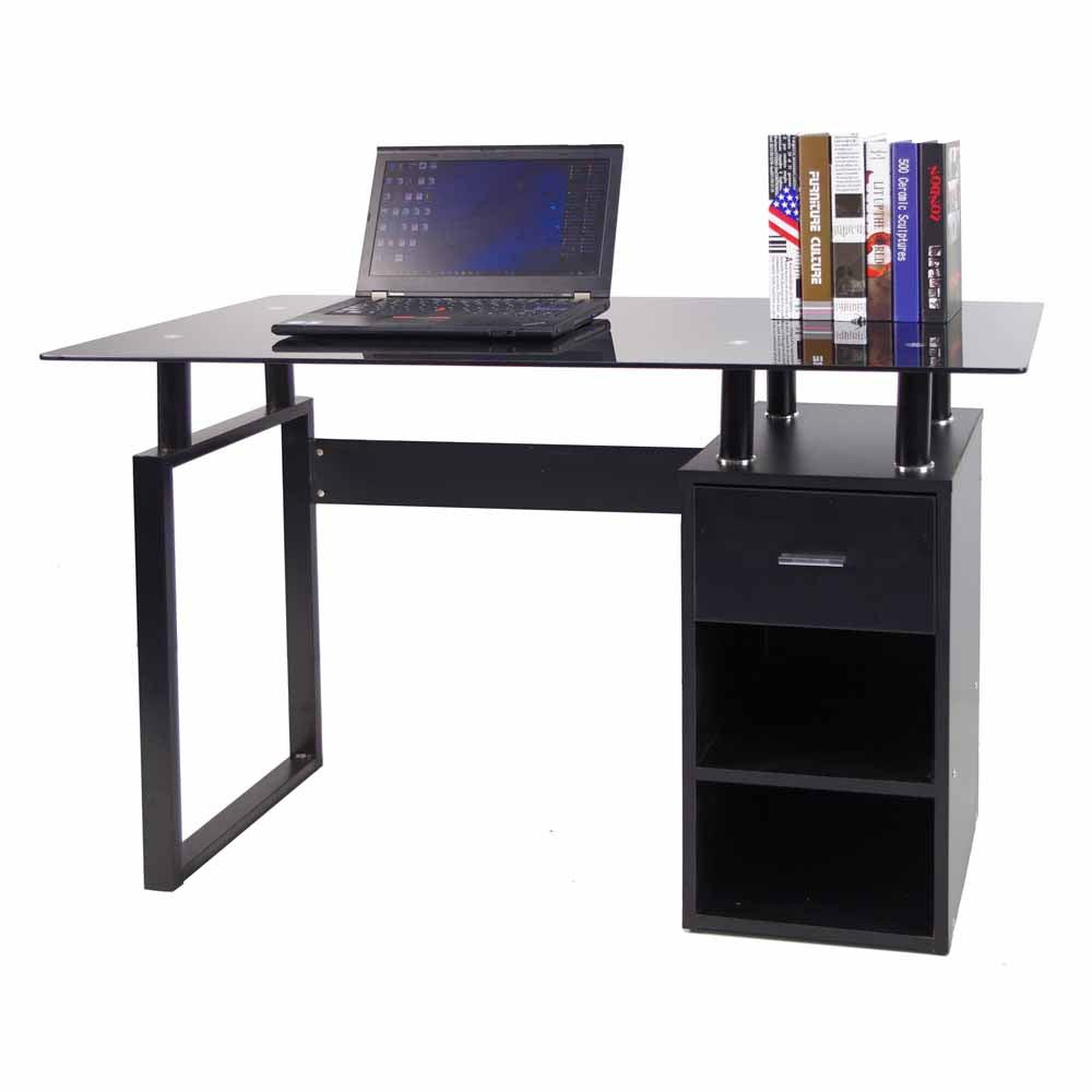 Escritorio De Metal Molliu Vidrio Wengue