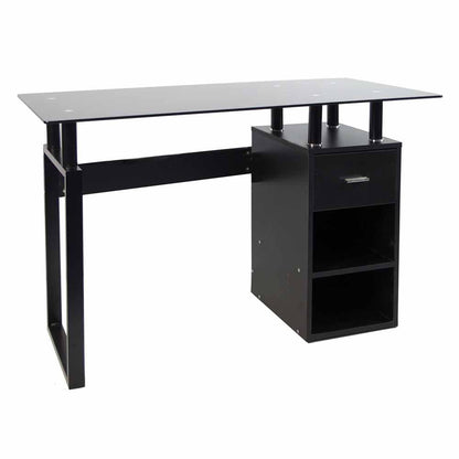 Escritorio De Metal Molliu Vidrio Wengue