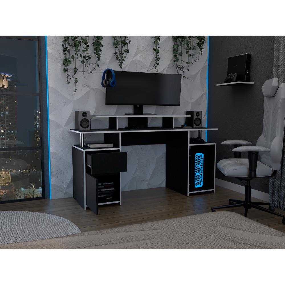 Escritorio Gamer Plukar Wengue Blanco