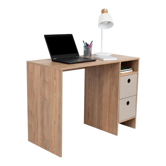 Escritorio Tureli Z100 2 Cajones  Miel Taupe