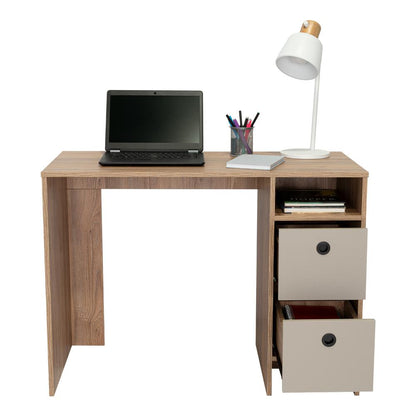 Escritorio Tureli Z100 2 Cajones  Miel Taupe