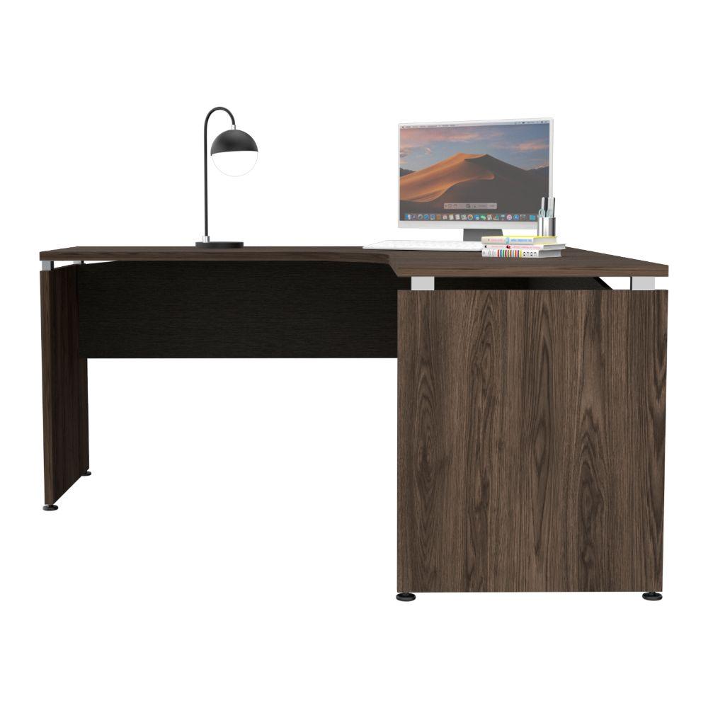 Escritorio En L Quirela Chocolate Y Wengue