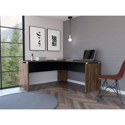 Escritorio En L Quirela Chocolate Y Wengue