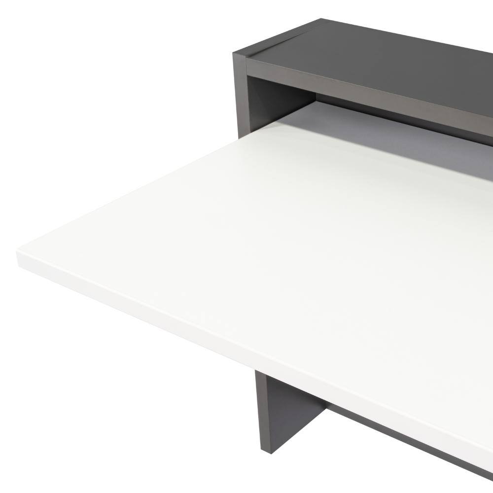 Escritorio The Wall  Plomo Y Blanco