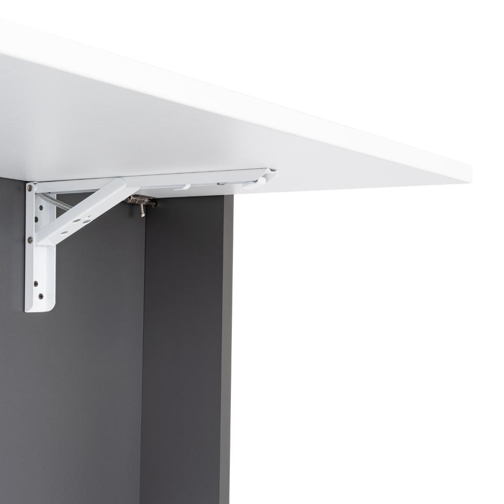 Escritorio The Wall  Plomo Y Blanco