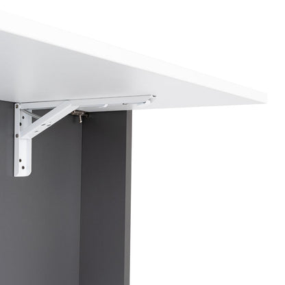 Escritorio The Wall  Plomo Y Blanco