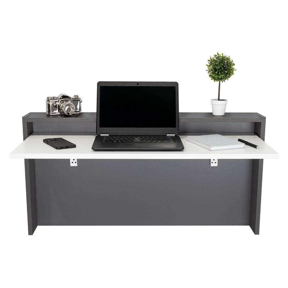 Escritorio The Wall  Plomo Y Blanco