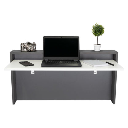 Escritorio The Wall  Plomo Y Blanco