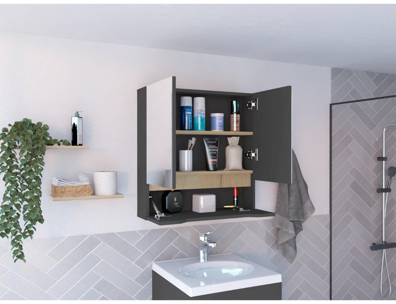 Mueble De Pared Para Baño Arinor  Plomo + Duna