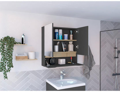 Mueble De Pared Para Baño Arinor  Plomo + Duna