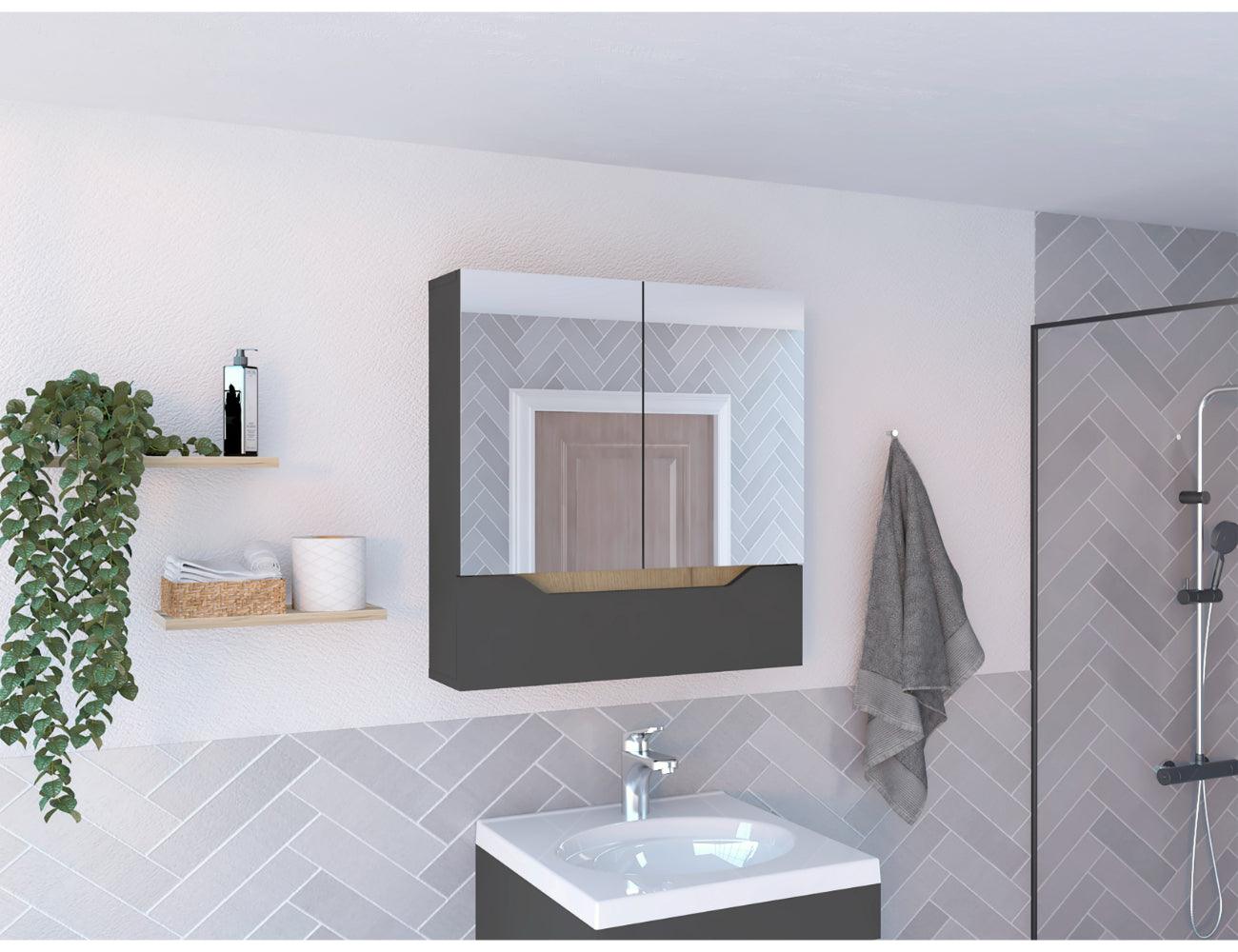 Mueble De Pared Para Baño Arinor  Plomo + Duna