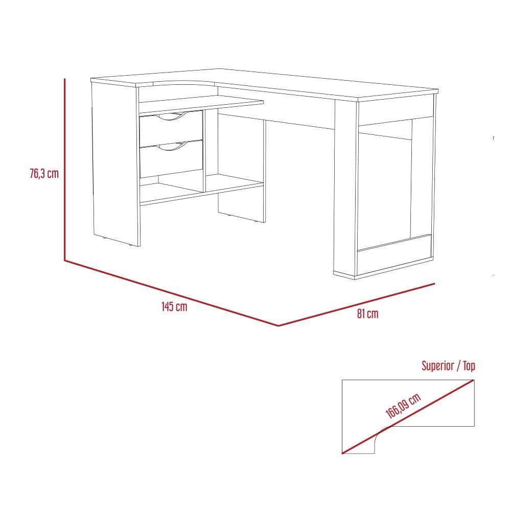 Escritorio Sovari 145 X 81 X 76  Macadamia Blanco