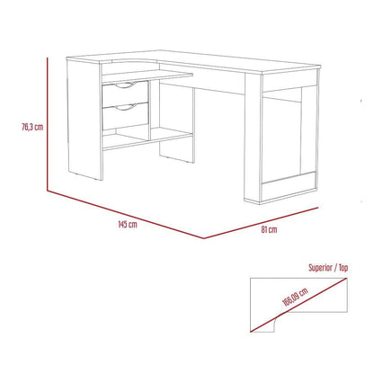 Escritorio Sovari 145 X 81 X 76  Macadamia Blanco