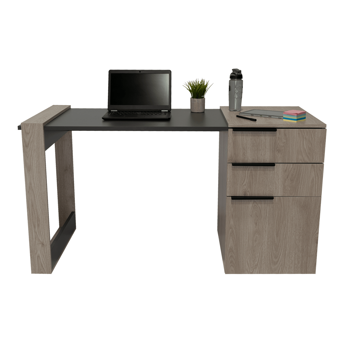 Escritorio Office Perla 13  Ceniza Plomo