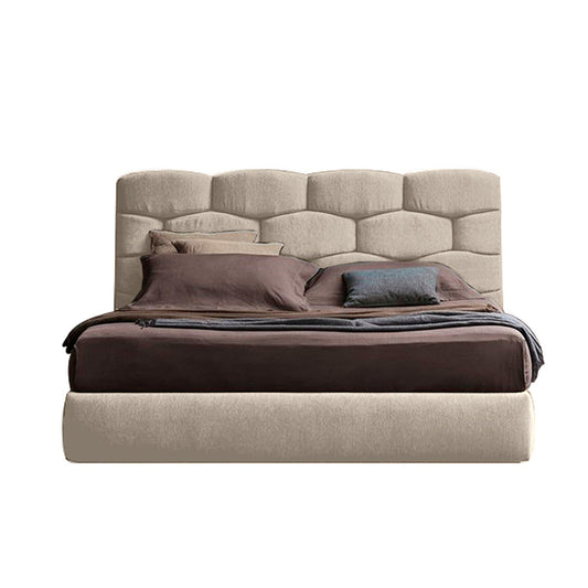 Base Cama Con Espaldar Sencillo Esmeralda Beige