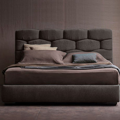 Base Cama con Espaldar + Colchon Doble Esmeralda  cafe