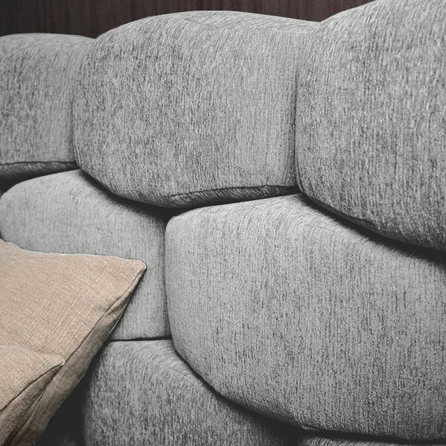 Base Cama con Espaldar + Colchon Doble Esmeralda  gris perla