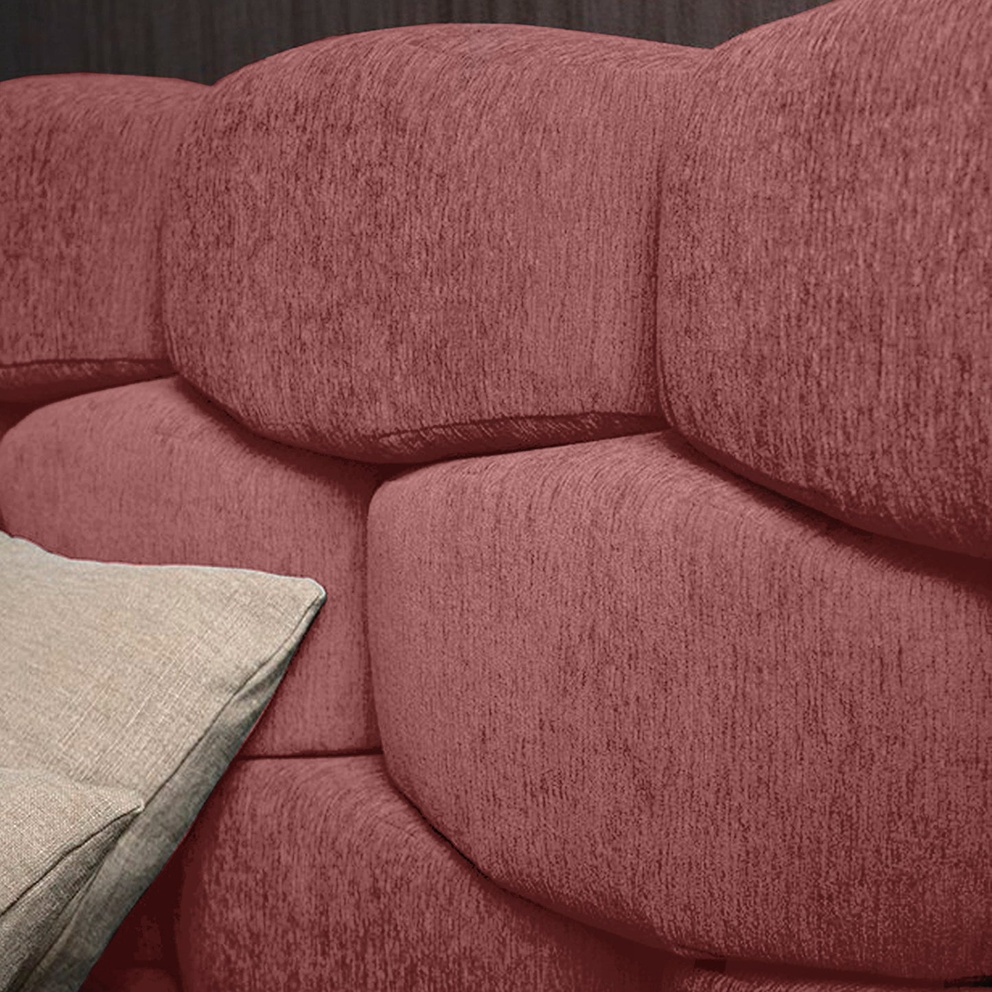 Base Cama con Espaldar + Colchon Doble Esmeralda  salmon