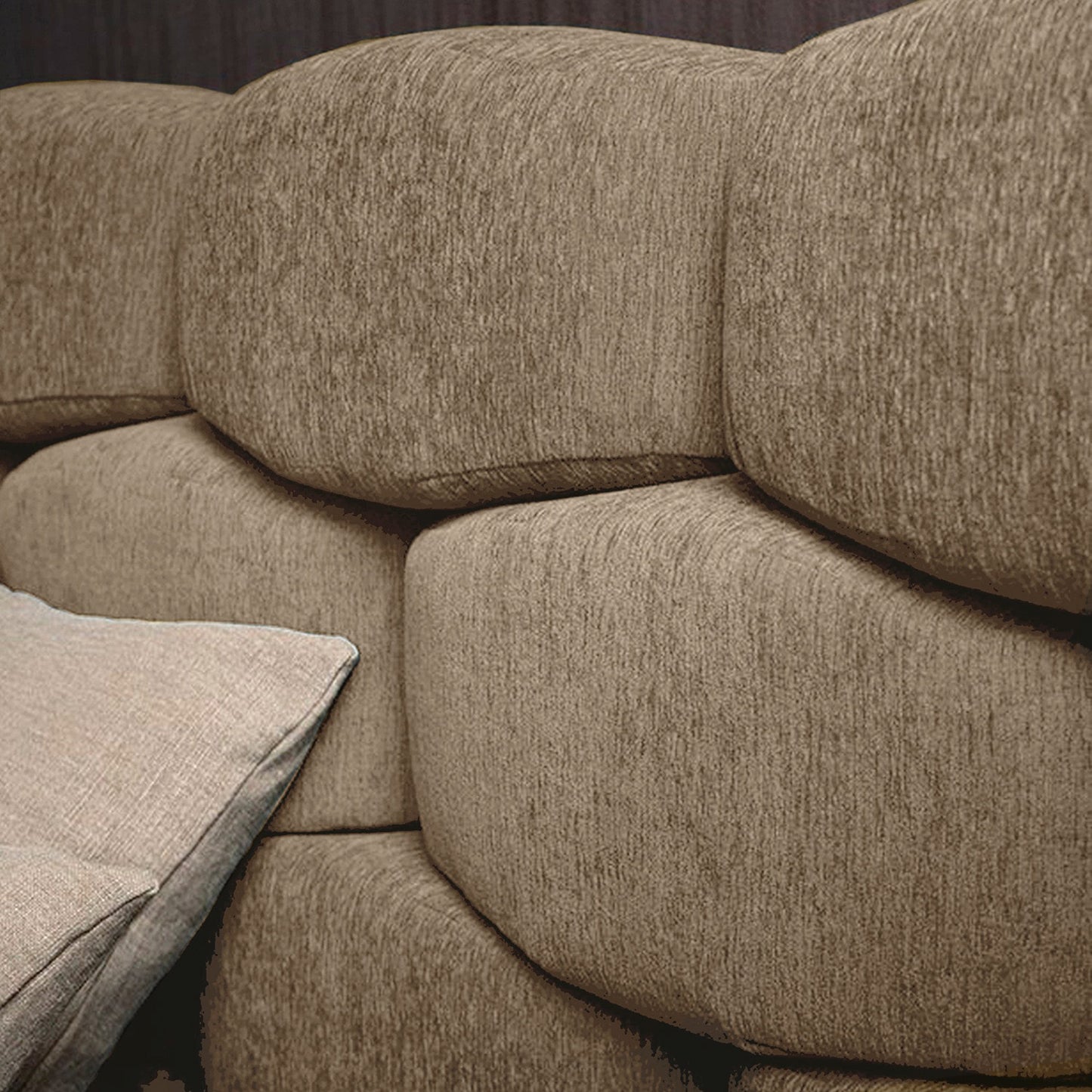 Base Cama con Espaldar + Colchon Doble Esmeralda  taupe