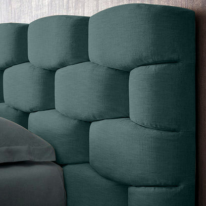 Base Cama con Espaldar + Colchon Doble Esmeralda  verde