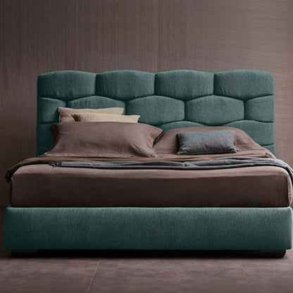Base Cama con Espaldar + Colchon Doble Esmeralda  verde