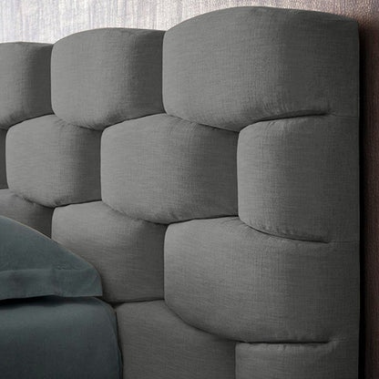Espaldar de Cama SemiDoble Esmeralda  gris plata