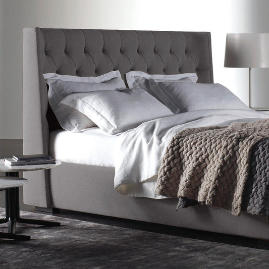 Espaldar de Cama King Marfil  gris plata