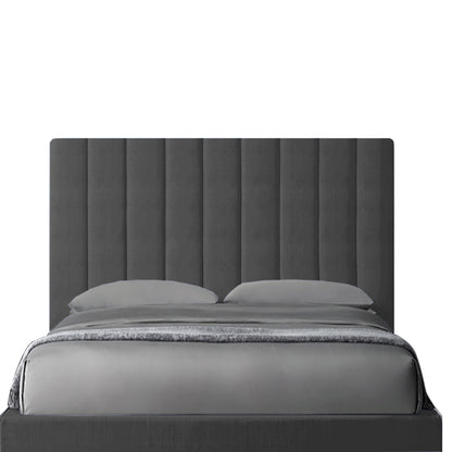 Base Cama Con Espaldar Sencillo Natura Gris Plomo