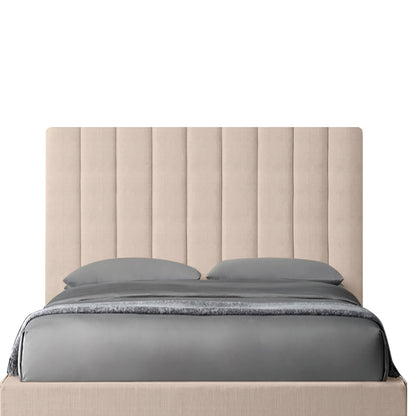 Base Cama con Espaldar + Colchon Doble Natura  beige