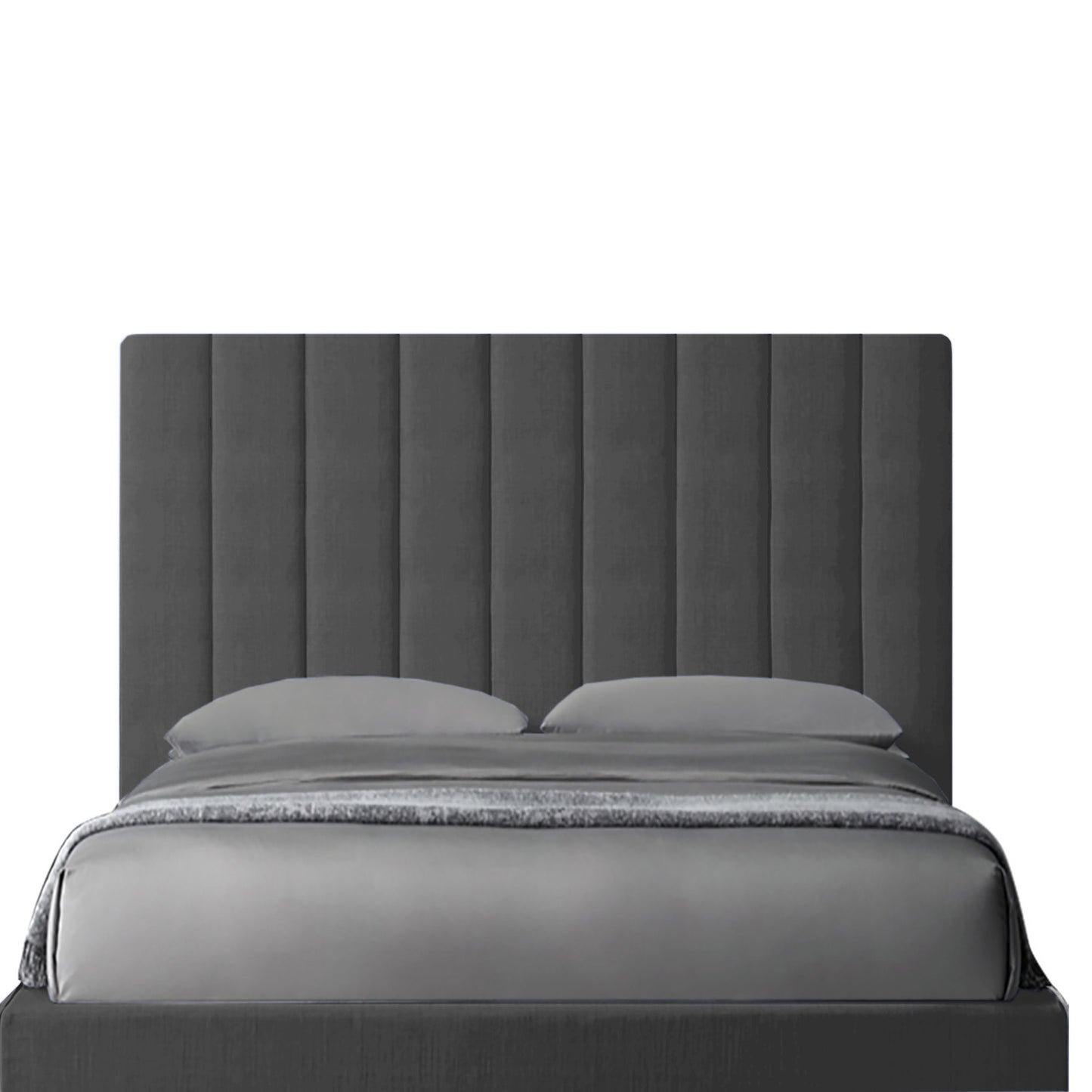Base Cama Con Espaldar Queen Natura Gris Plomo