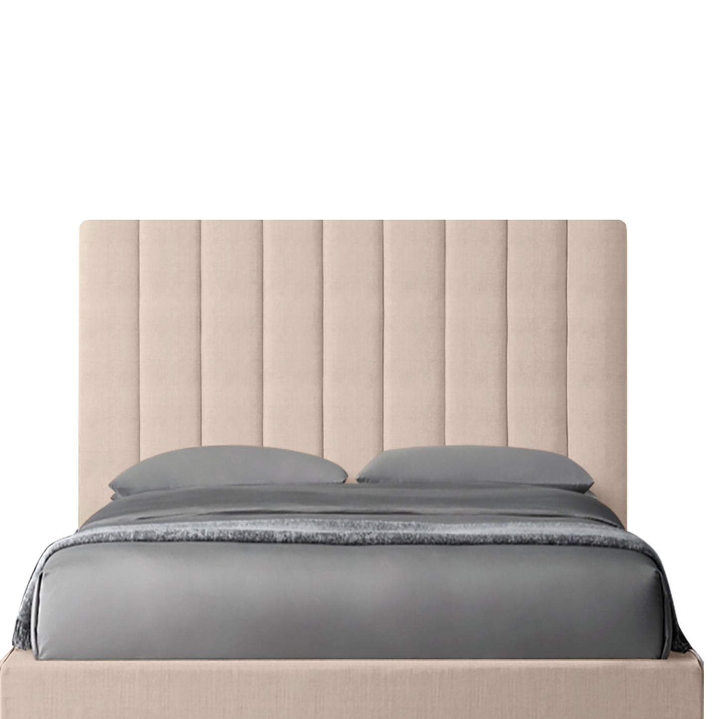 Base Cama Con Espaldar Sencillo Natura Beige
