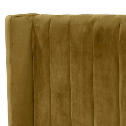 Base Cama con Espaldar + Colchon + Puff Baul Semidoble Julieta  mostaza