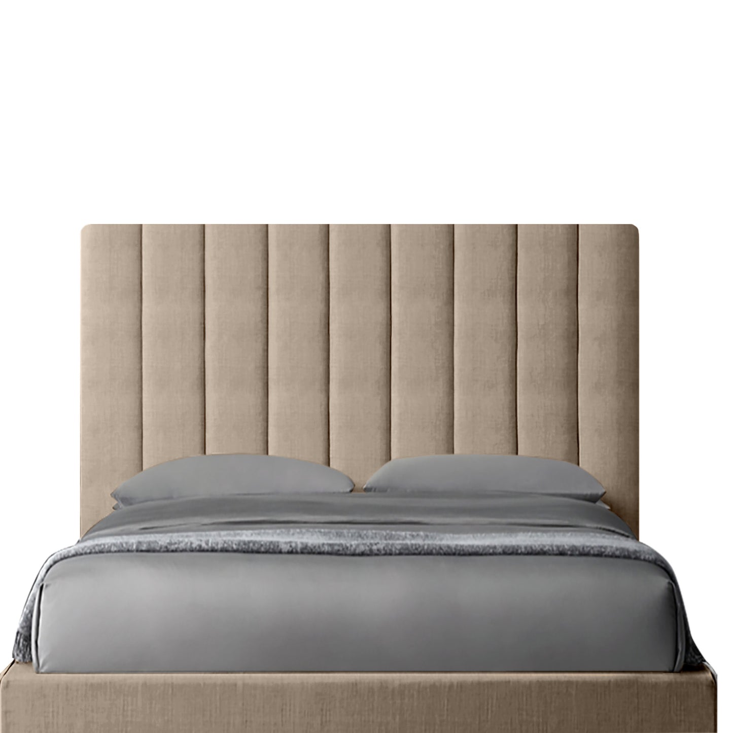 Base Cama con Espaldar + Colchon Doble Natura  taupe