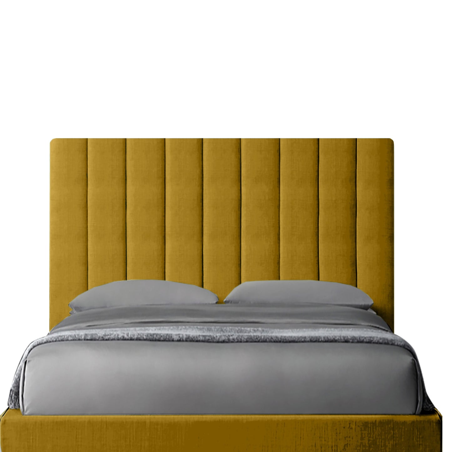 Base Cama con Espaldar + Colchon Doble Natura  mostaza