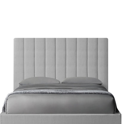 Base Cama Con Espaldar Sencillo Natura Gris Perla